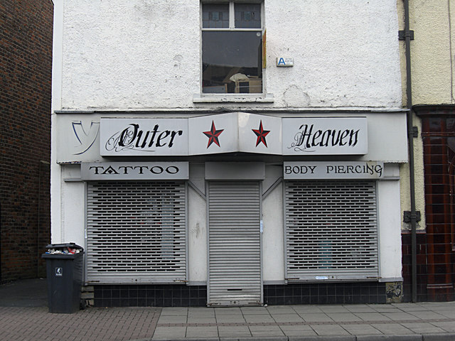 This tattoo and body piercing shop, on Old Street near the junction with 