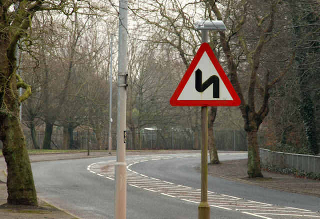 Bend Road Sign
