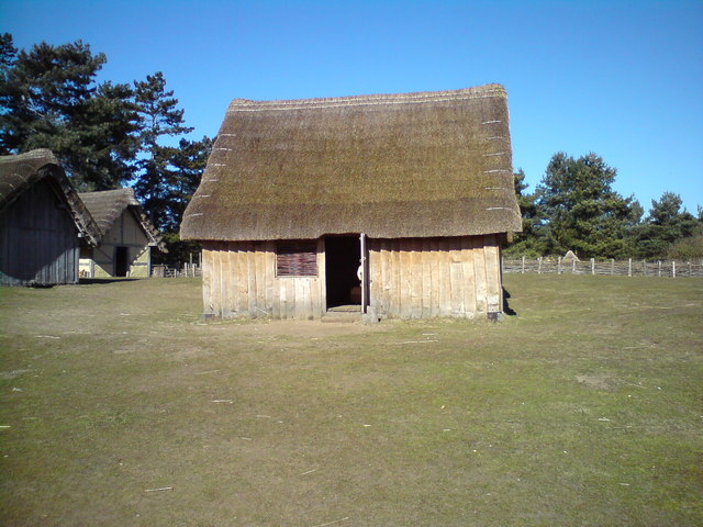 One of the reconstructed Anglo-Saxon houses at West Stow Country Park and 