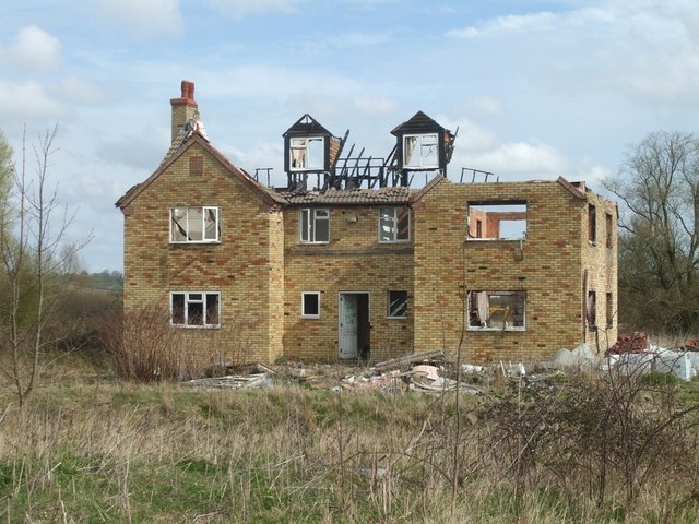 burnt out house