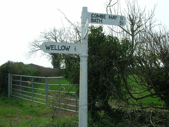 Wellow signpost