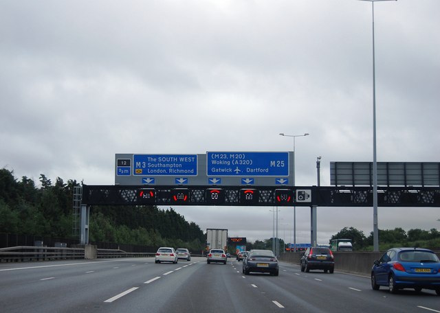 M25:anti-clockwise North Of Junction 12 © N Chadwick :: Geograph 