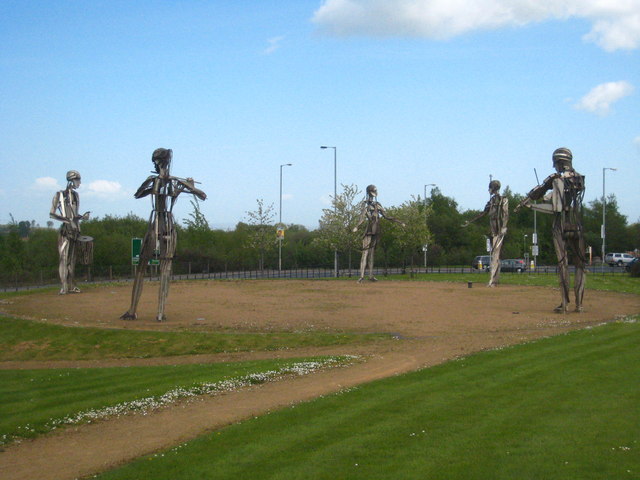 'Let the Dance Begin' sculpture by © Rod Allday :: Geograph Ireland