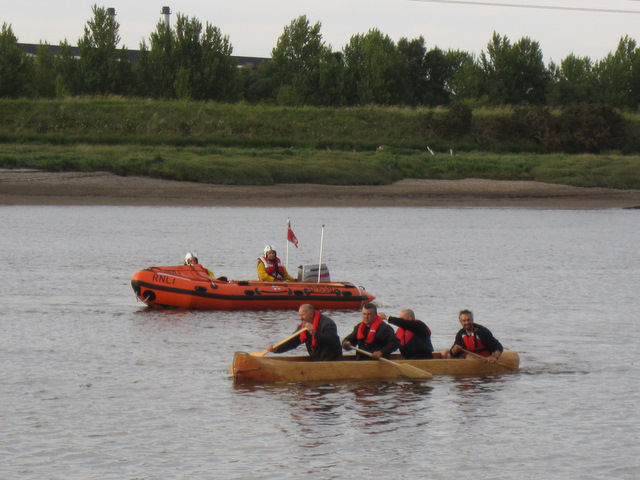 Dugout canoe launch at Connah's Quay - (C) John S Turner 