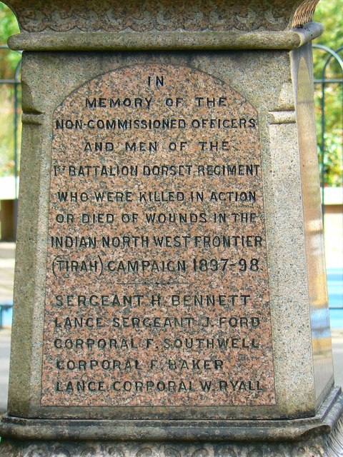 Plaque Tirah War Memorial Borough Brian Robert Marshall