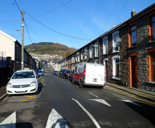 Tonypandy Primrose Street houses north... © Jaggery Geograph