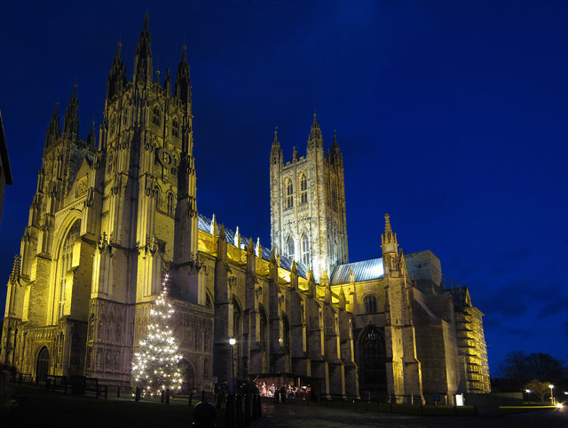 cathedral at night