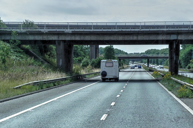 M18 Crossing The A1M At Wadworth... © David Dixon Cc-by-sa/2.0 ...