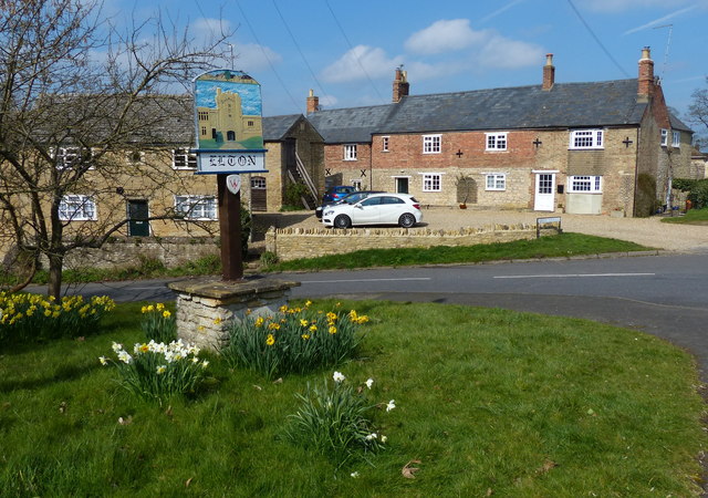 Elton village sign © Mat Fascione cc-by-sa/2.0 :: Geograph Britain and