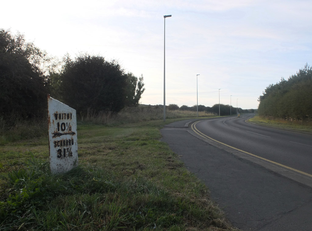 Milestone Whitby Road Staithes Habiloid Cc By Sa 2 0 Geograph