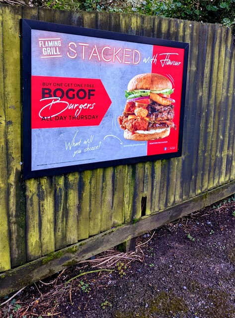 BOGOF Burgers Advert Almond Drive Jaggery Geograph Britain