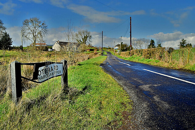 Damaged Road Sign Clanabogan Upper Kenneth Allen Cc By Sa