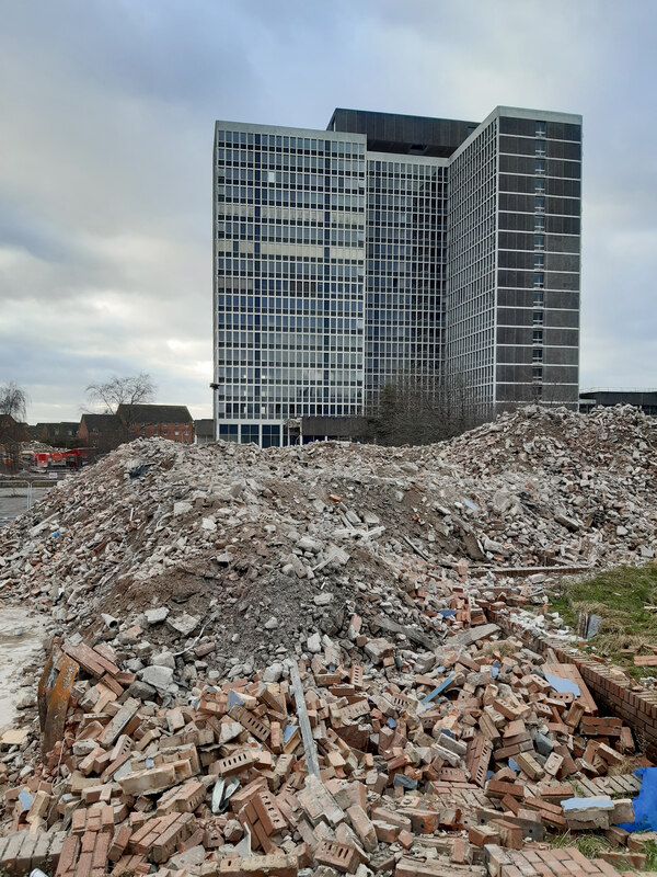 Demolition Of The Former Tax Office In Gareth James Cc By Sa 2 0