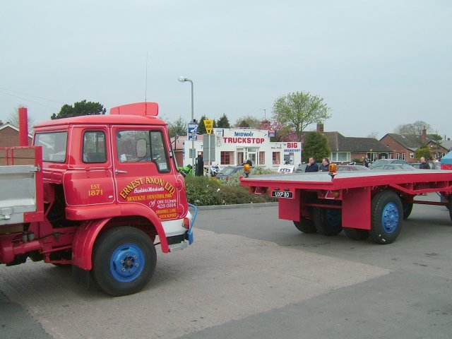 The vintage trucks having a well earned rest on their rally from Lymm
