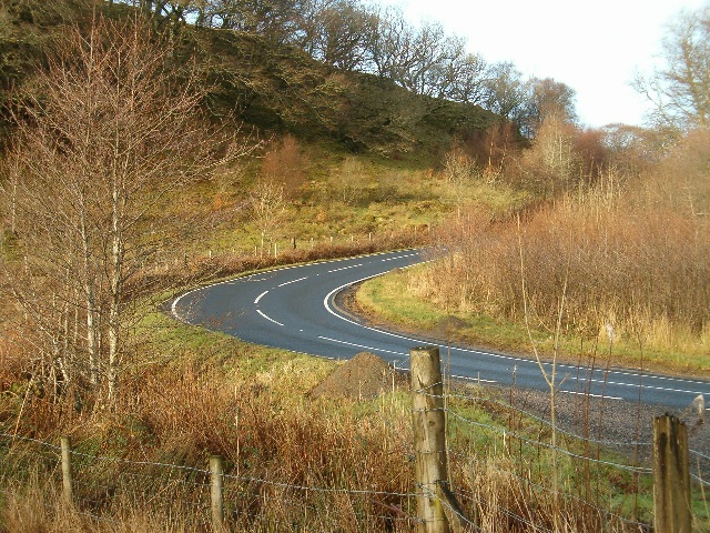 Bend in the road, A816 near