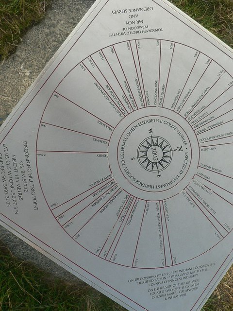 Topograph, Trig Point, Tregonning Hill © Rich Tea Cc-by-sa 2.0 