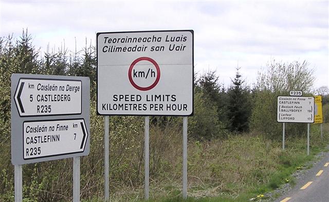 Irish road signage