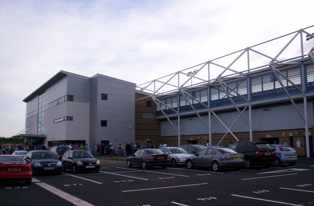 Shrewsbury Town Football Club. The New Gay Meadow ground, on the occasion of 