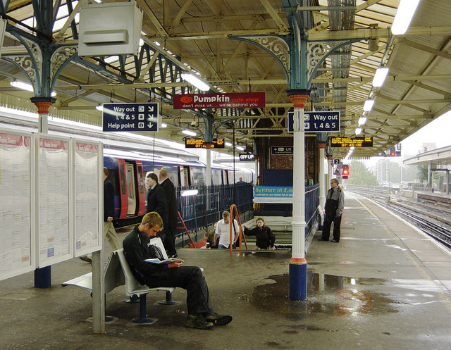 Basingstoke station with LED displays (in the middle distance)