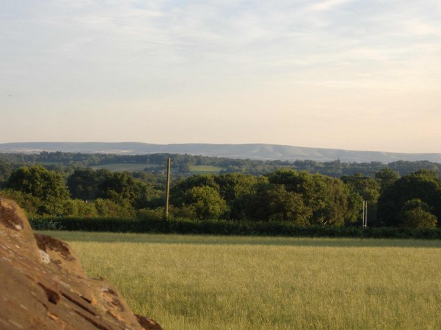 View of South Downs looking across the Waldron playing fields