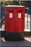 TQ2994 : Double Elizabeth II Pillar Box, High Street, London N14 by Christine Matthews