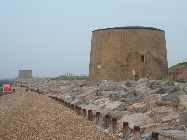 Martello Towers behind the firing range at Hythe