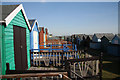 Beach huts with balconies