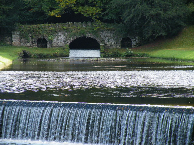 Studley Royal - Rustic Bridge and Two Weirs