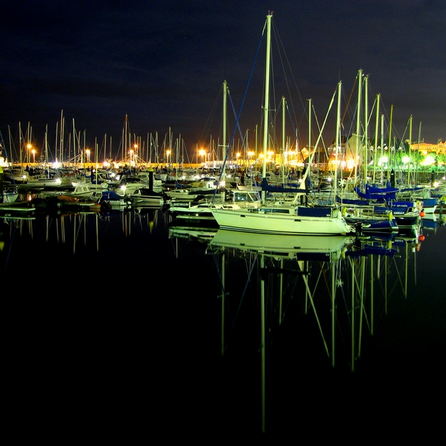 Bangor Marina at night