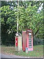 Minstead: postbox № SO43 38 and phone, Newtown