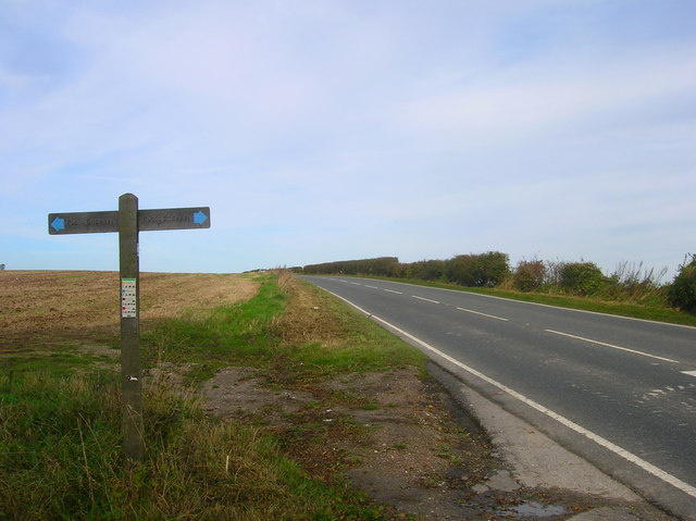Crossing the A29, Houghton Hill