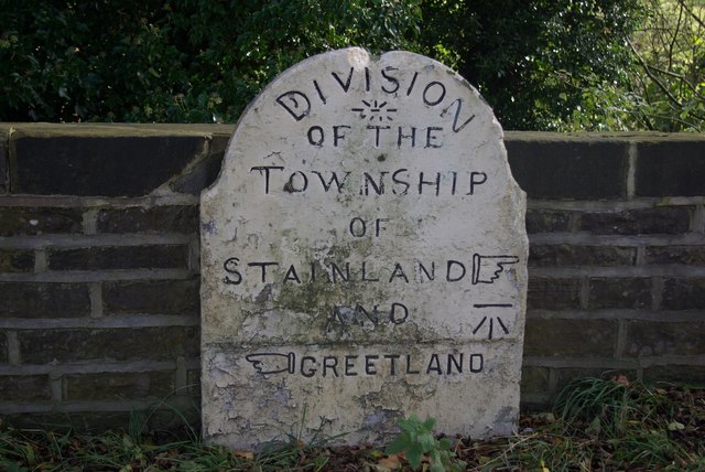 The boundary stone between Stainland and Greetland.
