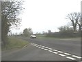 View east along the A 4080 from the junction with the road leading south from Dwyran