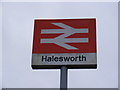 TM3877 : Halesworth Railway Station Sign by Geographer