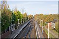 Railway lines running NW from Hedge End Station