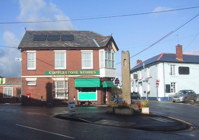 Centre of Copplestone © Sarah Charlesworth :: Geograph Britain and Ireland