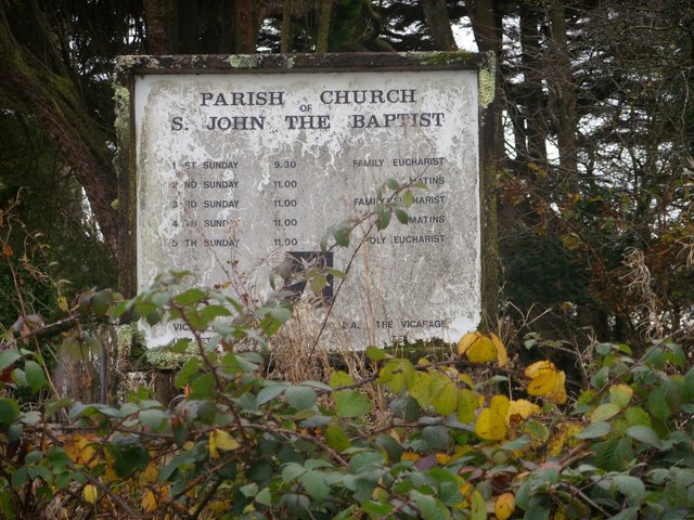 The sign outside the abandoned church in Slebech