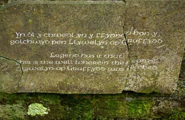 Well inscription at Ffynnon Llewelyn