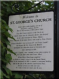 TQ1364 : Information board about St. George's Church by Mike Quinn