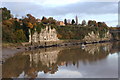 River cliff , reflections and houses with views