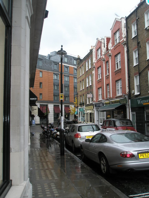 A very wet Marylebone Lane