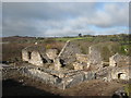 Remains of mine buildings at Poldice Mine