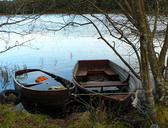 Anglers' boats on Loch Scoly