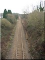 Straight section of railway by Pont Rhyd-y-cyff