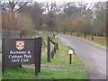 Entrance to Rochester and Cobham Golf Course