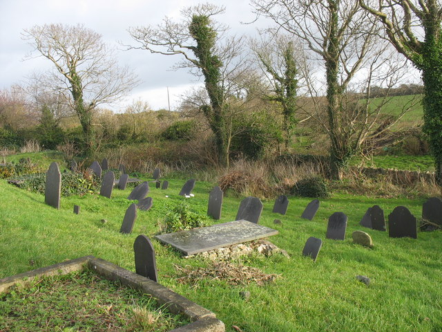 Old graves in Llanfaelog Churchyard (2) by Eric Jones