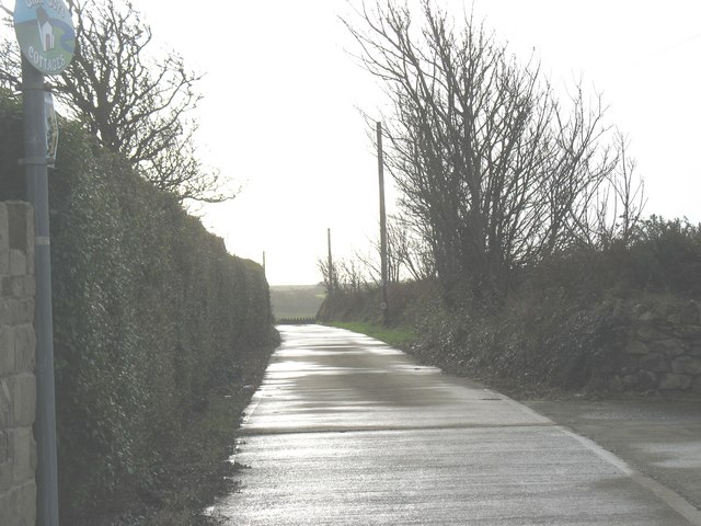 Concrete road leading to Glan Gors Holiday Cottages