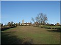 Trent Valley Way approaching the church of St Peter and St Paul, Upton