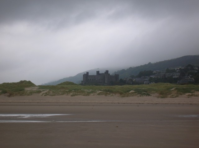 Harlech castle from the beach