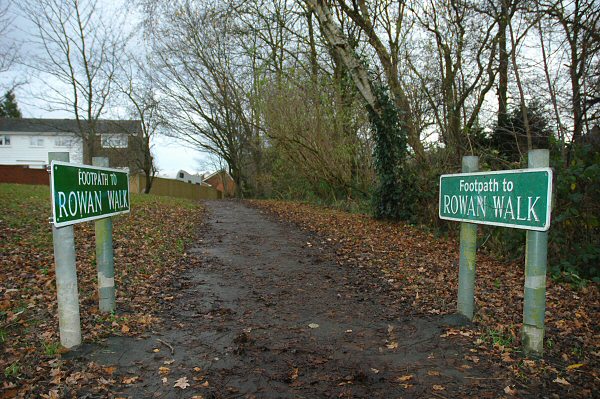 Footpath to Rowan Walk, Crawley Down